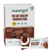 Supergut GLP-1 Boosting Prebiotic Bars, Peanut Butter Chocolate - Gut Healthy Protein Snacks & Breakfast Bars - Keto-Friendly Meal Replacement Energy Bars for Gut Health (12 Count)