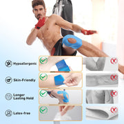 PreCut Kinesiology Tape for Knees, 12 PCS Waterproof KTQUICK Knee Tape for Knee Pain Relief Pre Cut, Original Cotton Athletic Knee Tape, Waterproof & Hypoallergenic Latex-Free for Sports (Black)
