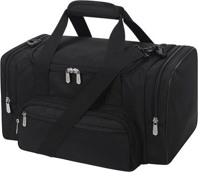 Small Duffel Bag 17 inch Carry On Weekender Bag for Travel Gym Sport (17x10x9 in) - Black