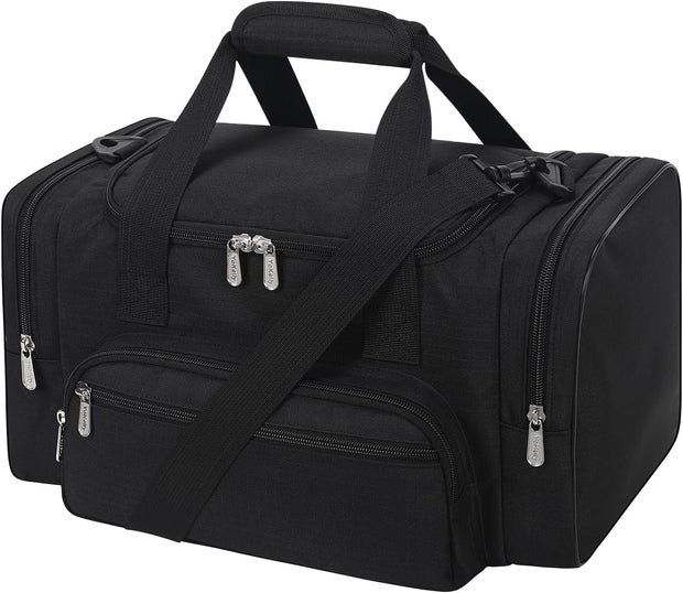 Small Duffel Bag 17 inch Carry On Weekender Bag for Travel Gym Sport (17x10x9 in) - Black