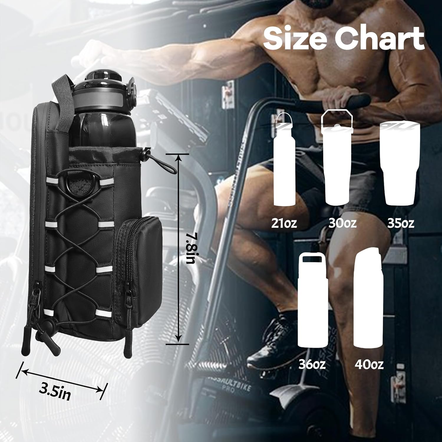 Magnetic Gym Bag for Men and Women, Magnetic Water Bottle Holder for Gym, Small Gym Bag, Gym Gifts,Gym Accessories (Black)