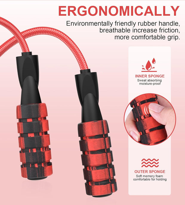 Jump Rope for Women Men, Fitness Jumprope for Women Workout, Adjustable Adult Exercise Skipping Rope