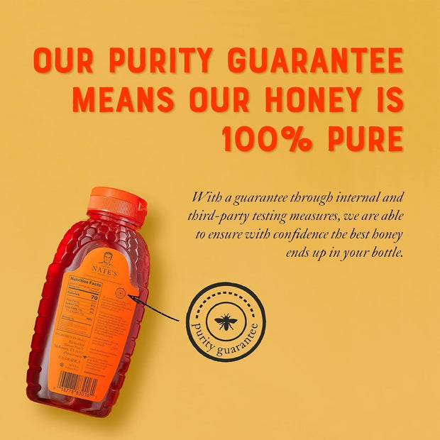 Nate's 100% Pure, Raw & Unfiltered Honey - Award-Winning Taste, 32oz. Squeeze Bottle (Pack of 2)