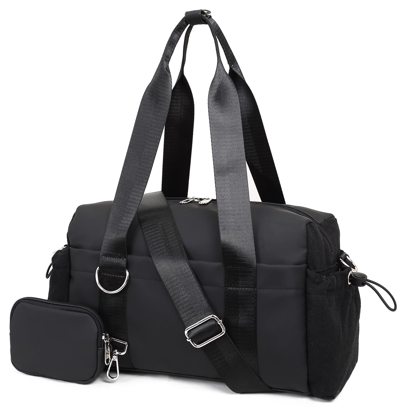 Everyday Mini Gym Bag for Women 2.0, Small Tote with Zipper Compartment Waterproof Travel Duffle Cute Handbag Workout Carry On with Removeable Shoulder Strap & Coin Wallet Easy to Clean - Green