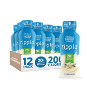 Ripple Plant Based Protein Shake Variety Pack | 20g of Quality Sourced Pea Protein, Calcium Rich | Shelf Stable | Vegan & Non GMO | Dairy, Soy, Nut, & Gluten Free | 12 Fl Oz Bottles (Pack of 12)