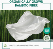 100% Rayon Derived from Bamboo Sheet Sets King Size, Organically Growth, Silky Soft & Cooling, 4 Piece (1 Fitted Sheet, 1 Flat Sheet and 2 Pillowcases) White Bedding Set with 15" Deep Pocket