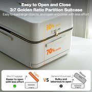 mixi 26 Inch Large Checked Luggage Suitcase with Spinner Wheels Upgrade Wide Handle PC Hard Shell Rolling Travel Suitcase with TSA Lock, Smoke White