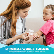 Sutures Butterfly Bandaids - 4 Pcs Laceration Closure Kit - Surgical Laceration Repair Without Sew - Quick Clot -Emergency Wound Closures Device (PU)