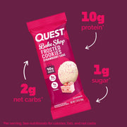 Quest Nutrition Frosted Cookies Twin Pack, Strawberry Cake, 1g Sugar, 10g Protein, 2g Net Carbs, Gluten Free, 16 Cookies