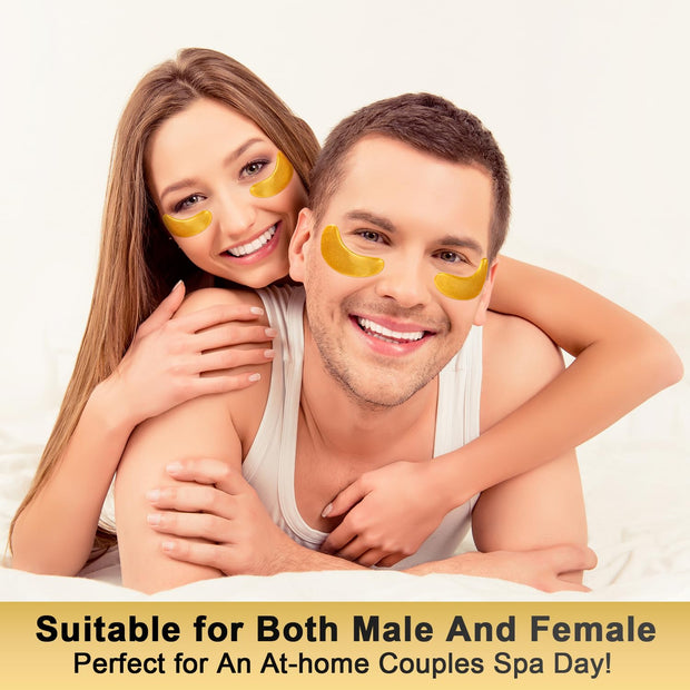 Under Eye Patches (24 Pairs) - 24K Gold Eye Masks Enriched with Abundant Collagen | Diminish Dark Circles and Puffiness | Anti-Aging, Smooth Fine Line, Nourish Skin - Gifts for Women Skin Care