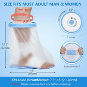 100% Waterproof Extra Wide Leg Cast Cover for Shower with Non-Slip Bottom Reusable Shower Boots Protector for Adult Leg Ankle Foot After Surgery Bandage Dressing Wound Immobilizer/Brace, Walking Boots