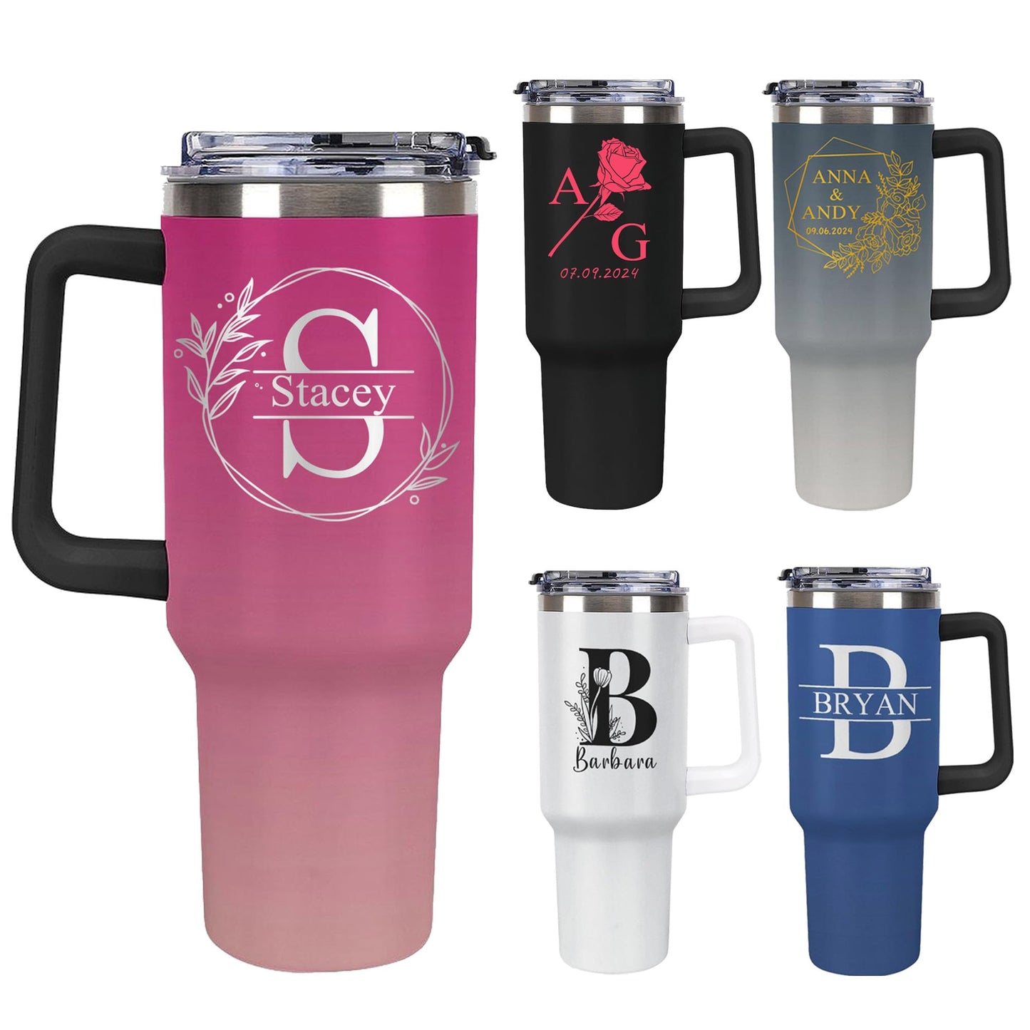 Personalized Tumbler Custom Vacuum Insulated Travel Mug Customizable Coffee Cup with Your Photos and Text Christmas Birthday Gift
