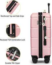 KYME Pink Luggage Sets 3 Piece (22in/26in/30in) Hard Shell Suitcases with Wheels Hardside Suitcase Set with TSA Lock Travel Rolling Luggage Set for Women Men