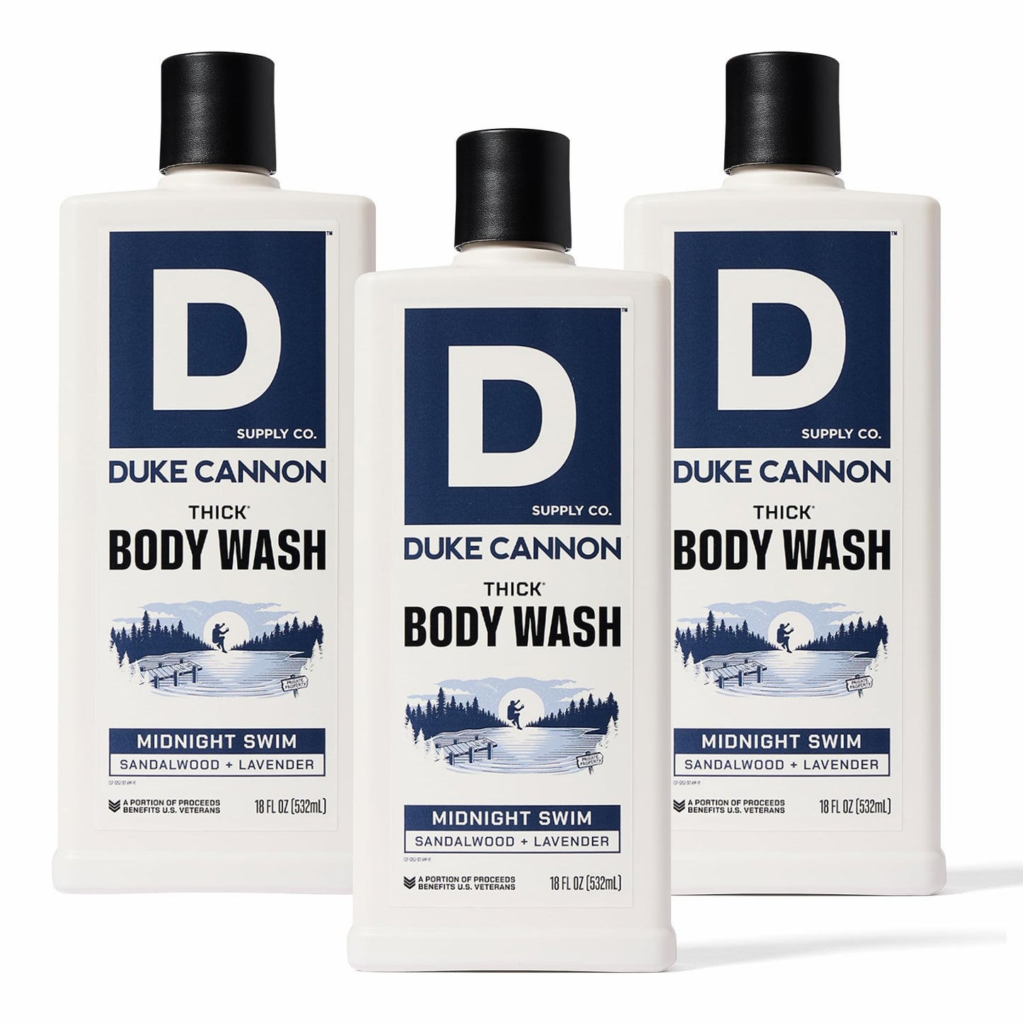 Duke Cannon Thick High Viscosity Body Wash - Sawtooth, Alpine Air and Cedarwood Scent, 17.5 oz (Pack of 3)
