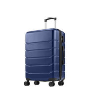OLIXIS 3-Piece Luggage Set, 20/24/28 Inch Hardside Suitcases with Spinner Wheels, Lightweight ABS Hard Shell Travel Luggage, TSA Approved Lock, Expandable Carry-On & Checked Luggage–Blue
