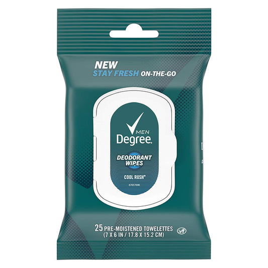 Degree Men On-The-Go Deodorant Wipes Cool Rush