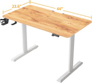 FEZIBO 44 x 24 Inches Standing Desk, Height Adjustable Electric Standing Desk, Stand up Table, Sit Stand Home Office Desk with Splice Board, Light Rustic Brown