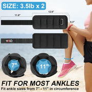 VBSD Adjustable Ankle Weights for Women Men, 1 Pair 2 4 5 6 8 10 lb Leg Weight Straps, Weighted Ankle Weights Set for Gym, Fitness, Yoga, Jogging, Walking, Aerobics, Physical Therapy