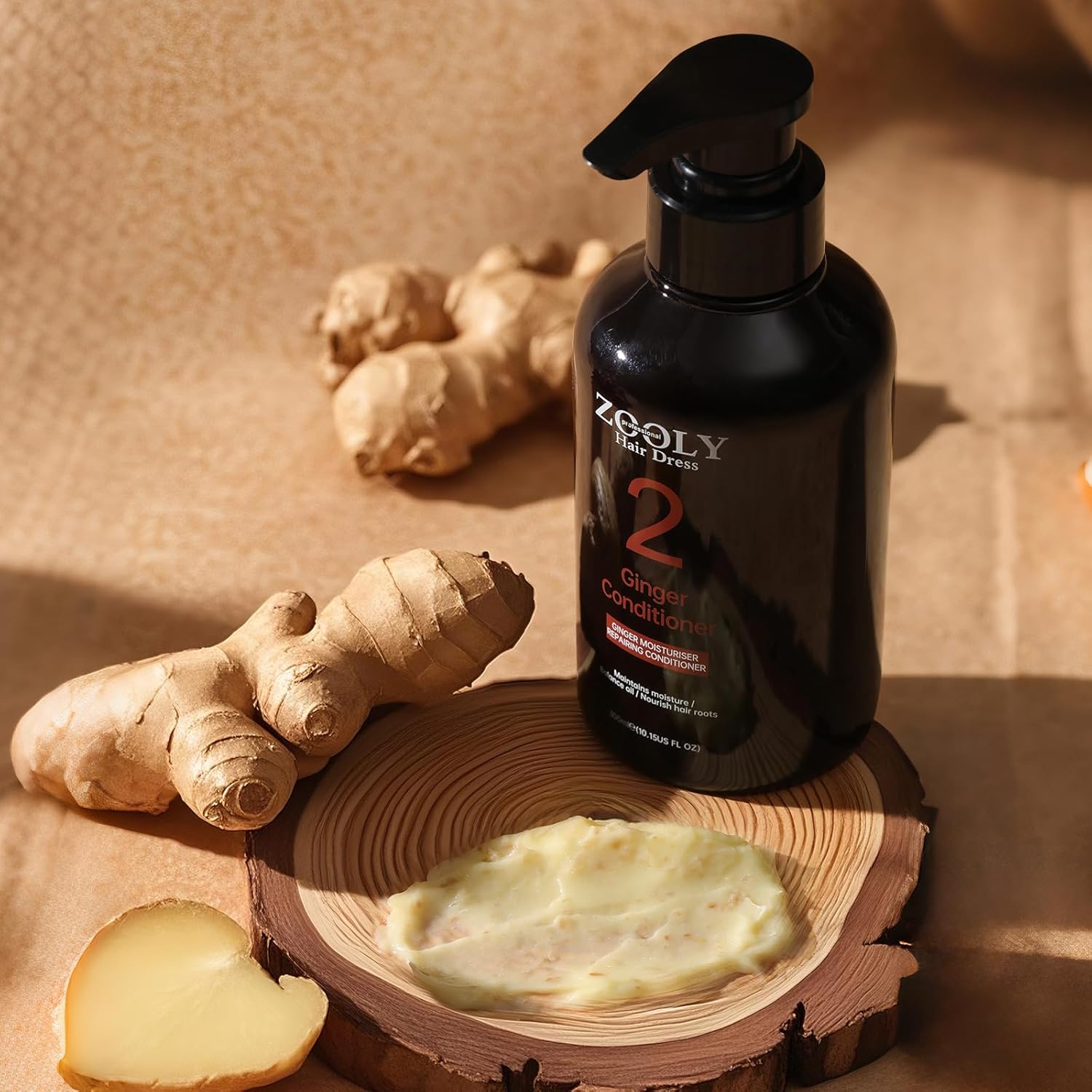 Ginger Hair Shampoo and Conditioner Set Scalp Care Salon Quality, Anti Hair Loss, Balance Oil, Moisturizing and Strengthening Hair, Suitable for Women and Men, 20.3 Fl Oz, Pack of 2