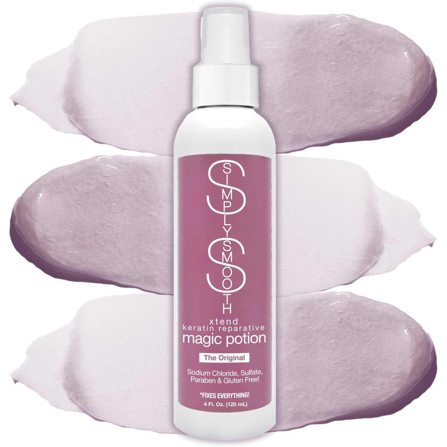 SIMPLY SMOOTH Magic Potion Original Leave In Conditioner Detangler & Heat Protection Styling Spray Repair & Reduce Breakage Color Safe & Sodium Chloride Free 8.5oz