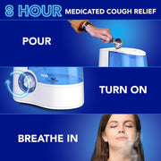 Vicks VapoSteam Medicated Liquid with Camphor, a Cough Suppressant, Helps Relieve Coughing, for Use in Vicks Vaporizers and Humidifiers, 8 Oz