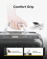 LUGGEX Luggage Sets with Spinner Wheels, 2 Piece (20/28) Aluminum Frame Zipperless Polycarbonate Hard Shell Suitcase Sets, Charcoal Metallic