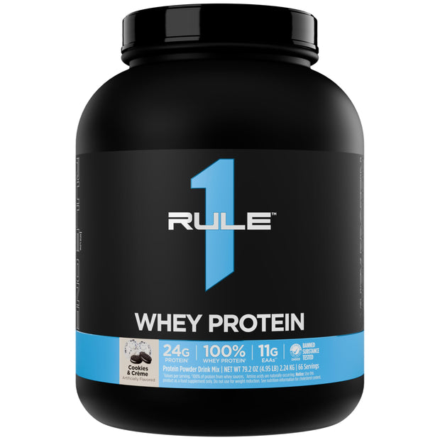 Rule 1 Whey Protein – 24g Fast-Acting Protein from All-Whey Sources with Naturally Occurring EAAs & BCAAs for Workout Recovery or Anytime Use (5 Pounds*, Vanilla Ice Cream)