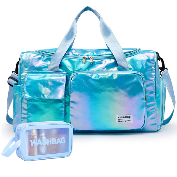 Small Gym Bag for Women, Travel Duffle Bag Carry On Weekender Bag with Shoe Compartment