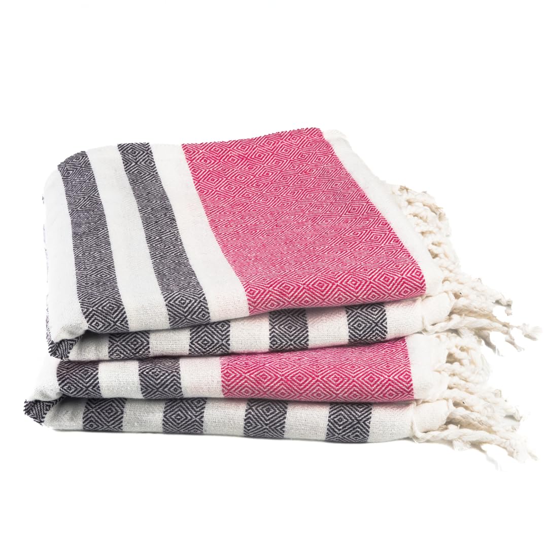 Cotton Turkish Beach Towel Towels Oversized 36"x72" Pool Absorbent Extra Large Quick Dry Sand Travel Towel (Beige, 4 Pack)