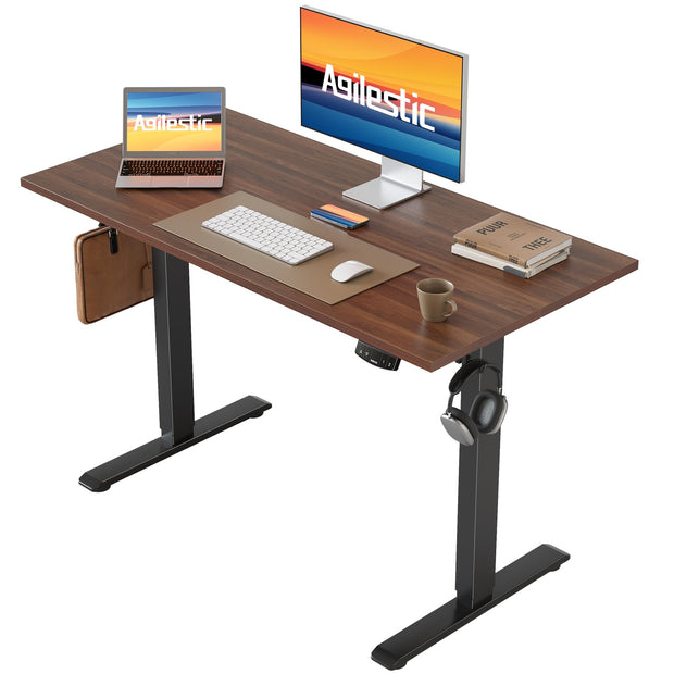 Agilestic Electric Standing Desk, 48 x 24 Inches Height Adjustable Desk, Sit Stand up for Work Office Home, Ergonomic Rising Computer Table with Memory Preset, Rustic Brown