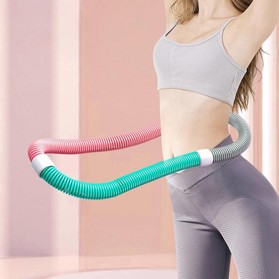 Weighted Hula Hoop for Adults,Soft Spring Hoop Waist-Friendly Foldable Fitness Hoop,Portable Exercise Equipment for Waist Slimming & Full Body Workout