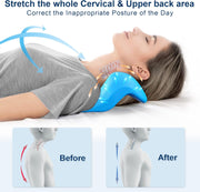 Neck and Shoulder Relaxer with Upper Back Massage Point, Cervical Traction Device Neck Stretcher for TMJ Pain Relief and Cervical Spine Alignment Chiropractic Pillow (Grey)