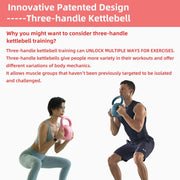 RUNWE 3 Handle Kettlebells Weight - Weight for Women Options 5, 10, 15 and 20 LB for Russian Twists AB Exercise, Weightlifting and Core Fitness Exercise Home Gym [Single in Sold]