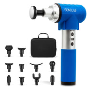 LifePro Sonic LX Athletic Heated Massage Gun – Deep Tissue Portable Massager for Muscle Recovery - 9 Speed & 10 Heads Massage Gun - Rechargeable Percussion Massager for Athletes & Sports Enthusiasts