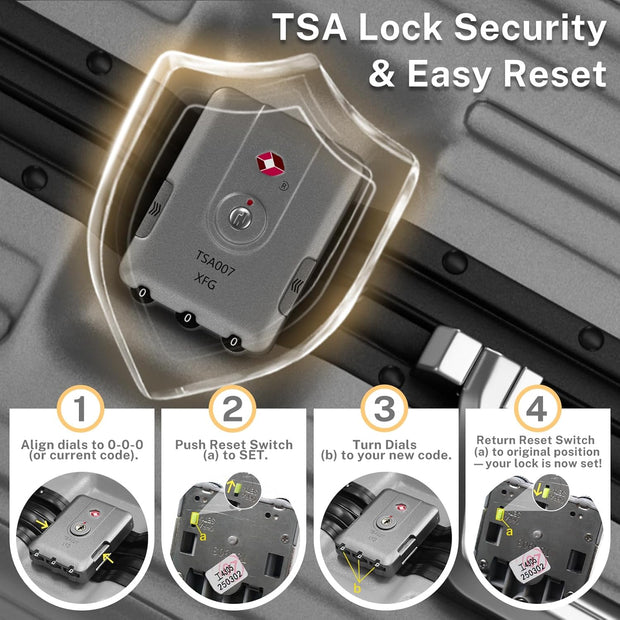 Krute Luggage 28 Inch Aluminum Frame Luggages TSA Lock No Zipper Checked Suitcase with Spinner Wheels PC+ABS Hardshell Lightweight Large Suitcases