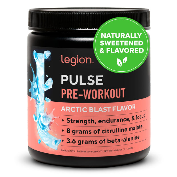 LEGION Pulse Pre Workout - All Natural Nitric Oxide Preworkout Drink to Boost Energy, Creatine Free, Naturally Sweetened, Beta Alanine, Citrulline, Alpha GPC (Tropical Punch)