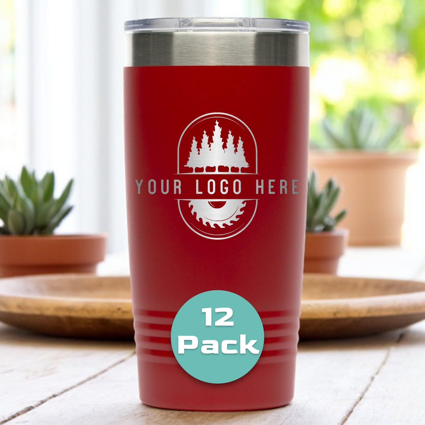20oz Stainless Steel Tumbler - Upload Your Logo, Custom Engraved, Double Wall Vacuum Insulated Travel Mug, Ideal for Corporate Gifts, Events, and Sports Teams