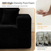 108" Modular Sectional Sofa Cloud Couch with Deep Seats, L Shape Memory Foam Couch with Chaise and Movable Ottoman, Sectional Couches for Living Room, Comfy Boneless Sofa No Assembly, Black