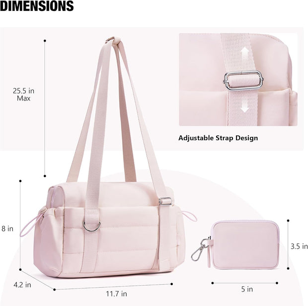 Small Gym Bag for Women 2 Set Mini Gym Duffle Bag with Wet Compartment and Coin Wallet, Gym Tote Bag for Workout/Sport/Travel