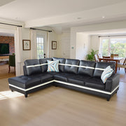 Sectional Couch 103.5" L Shaped Couch Comfy Futon Bed Upholstered Faux Leather 3 Pieces Living Room Furniture Sets with Ottoman and High Density Sponges for Living Room, White