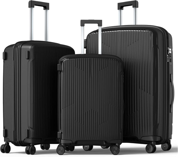 Nazhura Luggage Set, 3-Piece Hardside Suitcase Set, 20-inch Carry On, 24-inch, 28-inch Luggage