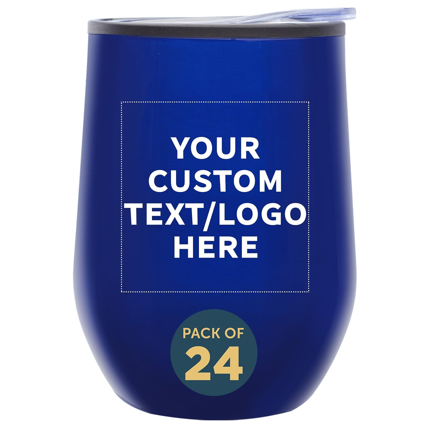 Custom Stemless Wine Tumblers 12 oz. Set of 6, Personalized Bulk Pack - Insulated, Perfect for Wine, Cocktails, Other Hot & Cold Beverages - Silver