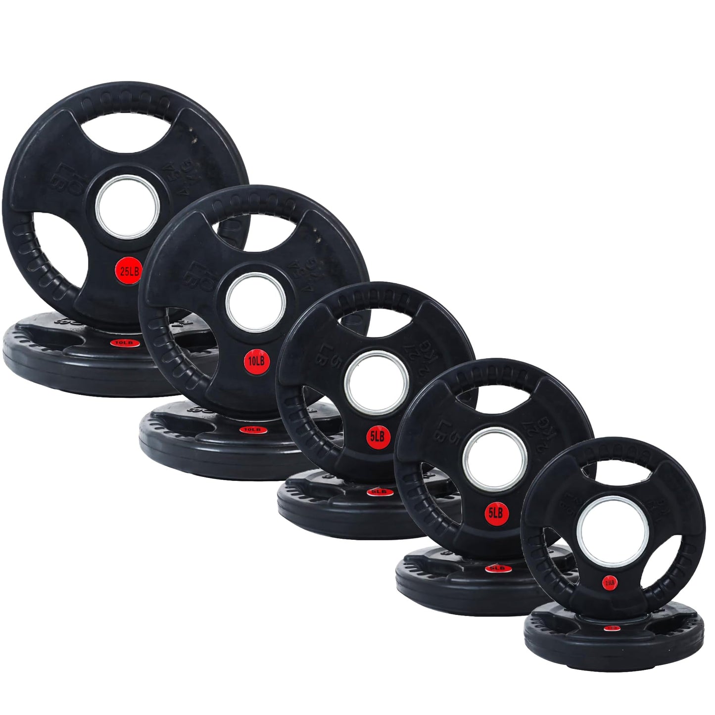 2-Inch Olympic ​Rubber Coated Cast Iron Plate Weight Plate for Strength Training and Weightlifting, Multiple Sizes