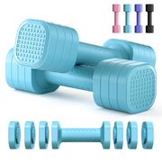 Zempox Adjustable Dumbbell Set of 2, 4 in 1 Free Weights Dumbbells Set for Women, Hand Weights for Women at Home, Each 2lb 3lb 4lb 5lb with TPU Soft Rubber Handle for Home Gym Exercise Training