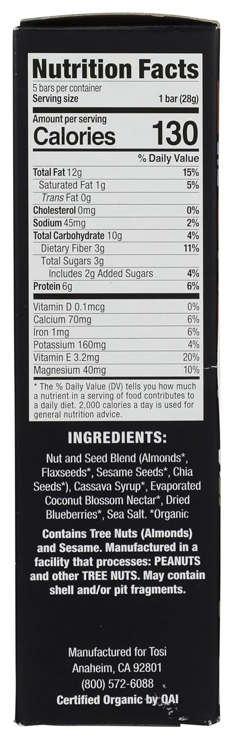 TOSI Organic Almond Blueberry Superbites, 4 OZ
