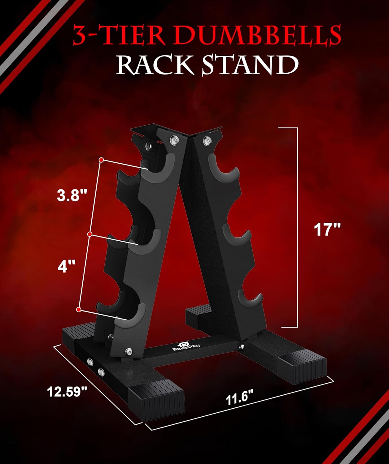 Dumbbells Storage Rack Neoprene Dumbbells Weight Rack - 2.0MM Thickness Weight Organizer Stand for Home Gym - Easy Assembly
