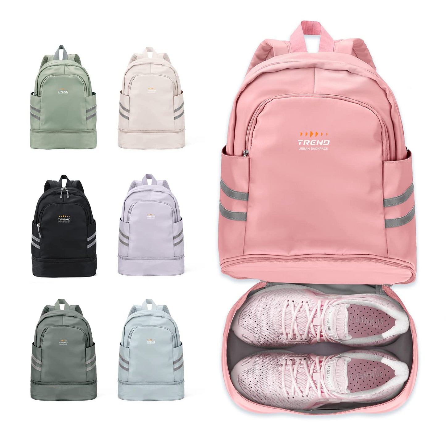 coofay Gym Backpack For Women Waterproof Backpack With Shoe Compartment Lightweight Travel Backpack Sports Backpacks Small Gym Bag