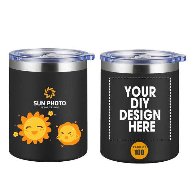 Personalized Custom Tumbler Print in USA 12oz Stainless Steel Travel Coffee Cup with Lid & Straw Double Wall Insulated Mug With Colorful Text Logo Photo