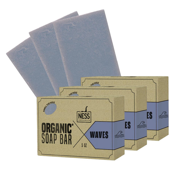 Ness Mens Soap Bar - Smoked OUD Scent - Natural Soap For Men - Mens Bar Soap With Organic Ingredients & Essential Oils - Moisturizing Bar Soap - Handmade In The USA, Cruelty Free, Vegan - 3 Pack