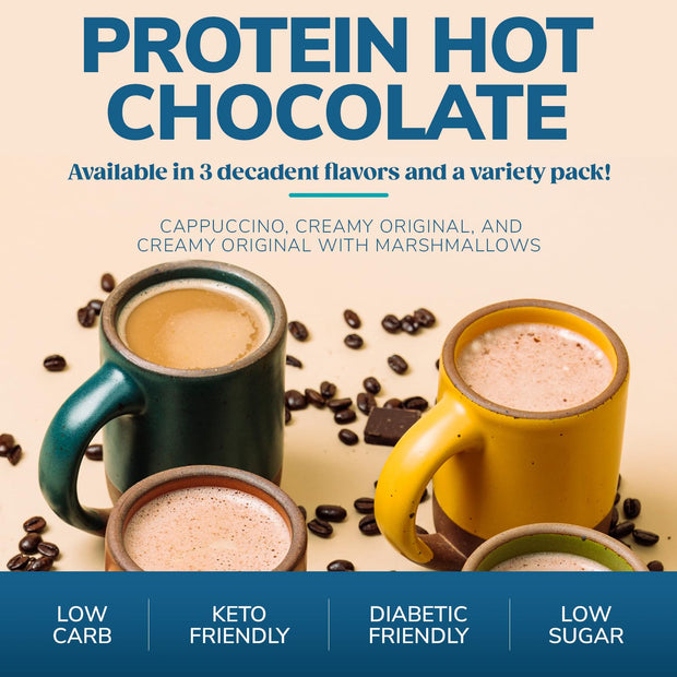 Wonderslim Protein Hot Chocolate with Marshmallows, Hot Cocoa, Low Sugar, Low Carb, Keto Friendly & Gluten Free (7ct)